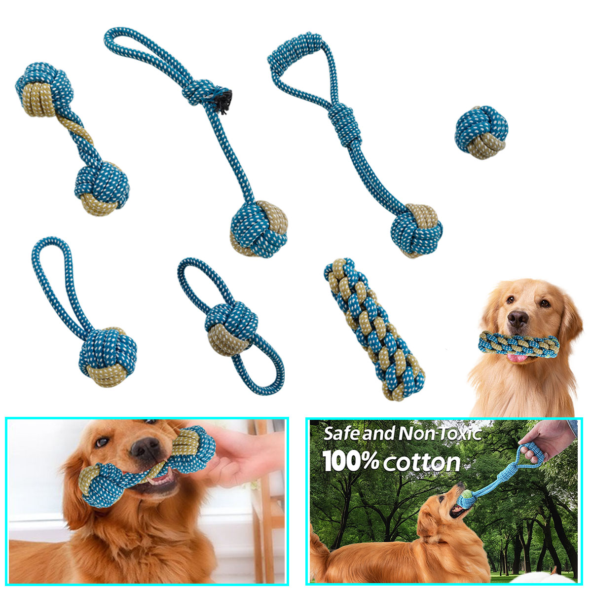 Teeth Cleaning Dog Chew Bone - Novo 7 pçs cão de estimação