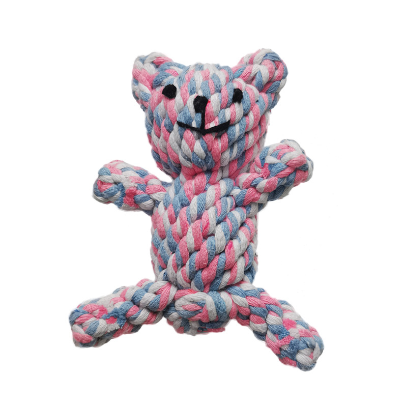 Interactive Squeaky Plush Dog Toy - Corda de Algodão para Animais de