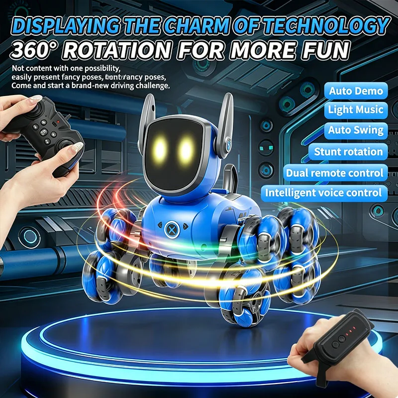 Interactive Squeaky Plush Dog Toy - Brinquedo Robô RC JJRC Q200 2026