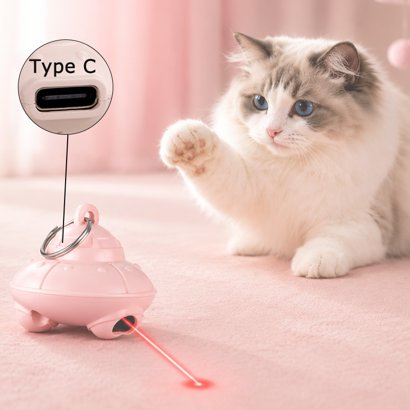 Laser Pointer Cat Toy Automatic - Brinquedo Laser Elétrico USB para Gatos,