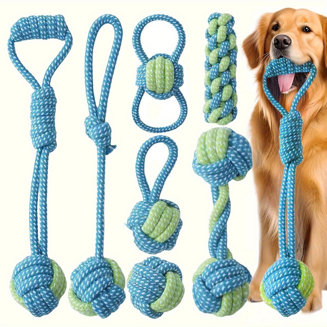 Conjunto de 7 Brinquedos Inter - Dog Rope Toy Aggressive Chewers avaliação e preço